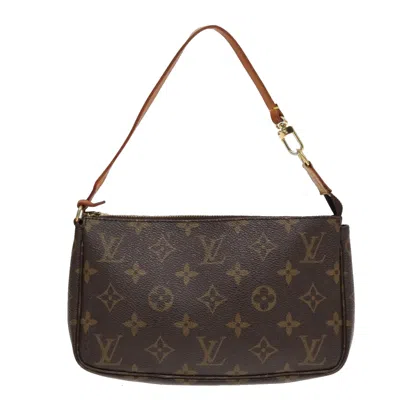 Pre-owned Louis Vuitton Pochette Accessoire Canvas Clutch Bag () In Brown