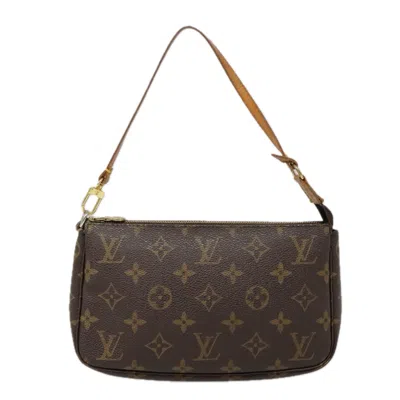 Pre-owned Louis Vuitton Pochette Accessoire Canvas Clutch Bag () In Brown