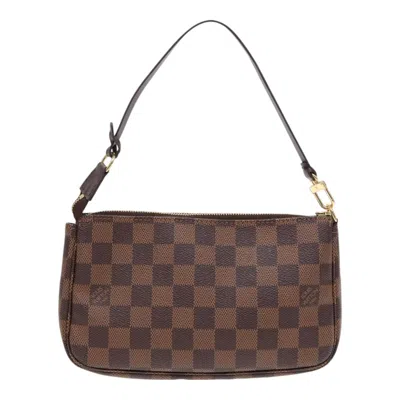 Pre-owned Louis Vuitton Pochette Accessoire Canvas Clutch Bag () In Brown