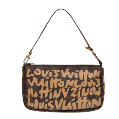 Pre-owned Louis Vuitton Pochette Accessoire Canvas Clutch Bag () In Brown