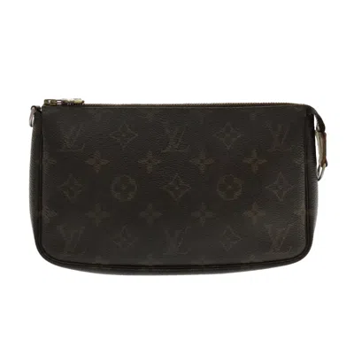 Pre-owned Louis Vuitton Pochette Accessoire Canvas Clutch Bag () In Brown