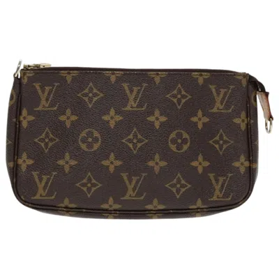 Pre-owned Louis Vuitton Pochette Accessoire Canvas Clutch Bag () In Brown
