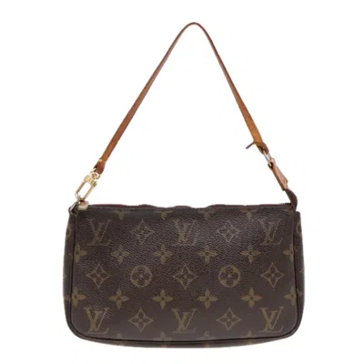 Pre-owned Louis Vuitton Pochette Accessoire Canvas Clutch Bag () In Brown
