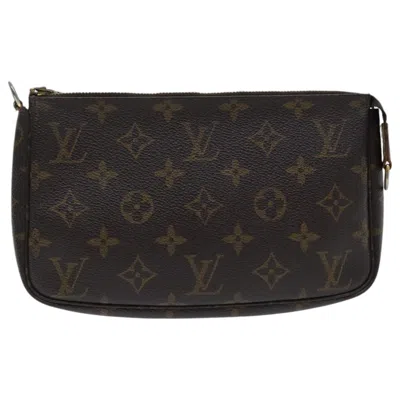 Pre-owned Louis Vuitton Pochette Accessoire Canvas Clutch Bag () In Brown