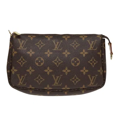 Pre-owned Louis Vuitton Pochette Accessoire Canvas Clutch Bag () In Brown