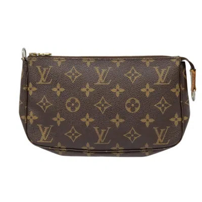 Pre-owned Louis Vuitton Pochette Accessoire Canvas Clutch Bag () In Brown