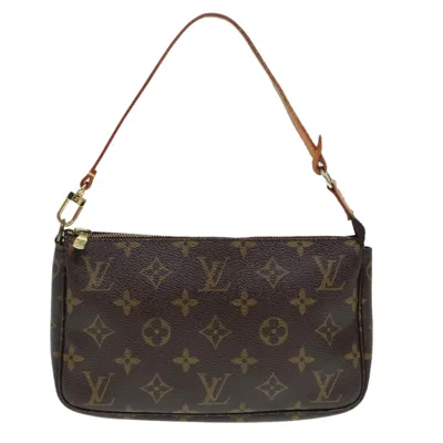 Pre-owned Louis Vuitton Pochette Accessoire Canvas Clutch Bag () In Brown