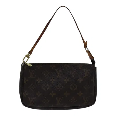 Pre-owned Louis Vuitton Pochette Accessoire Canvas Clutch Bag () In Brown