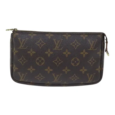 Pre-owned Louis Vuitton Pochette Accessoire Canvas Clutch Bag () In Brown