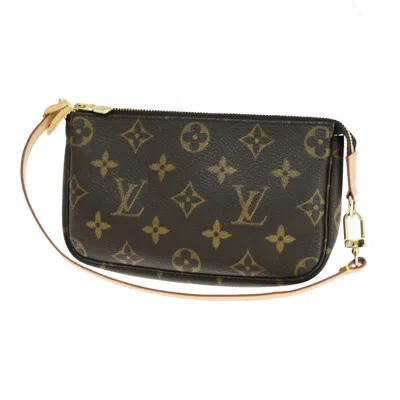 Pre-owned Louis Vuitton Pochette Accessoire Canvas Clutch Bag () In Brown