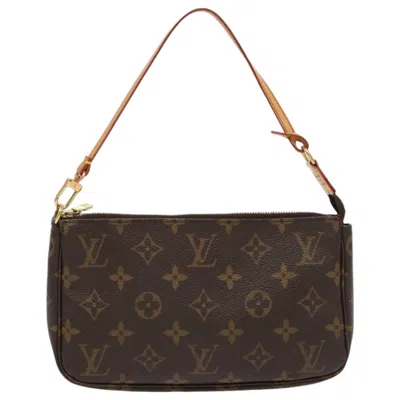 Pre-owned Louis Vuitton Pochette Accessoire Canvas Clutch Bag () In Brown