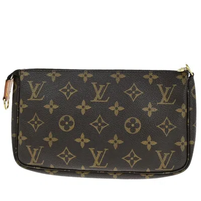 Pre-owned Louis Vuitton Pochette Accessoire Canvas Clutch Bag () In Brown