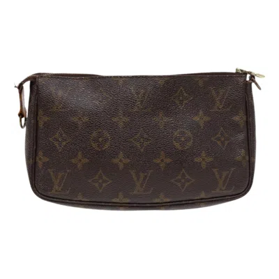 Pre-owned Louis Vuitton Pochette Accessoire Canvas Clutch Bag () In Brown