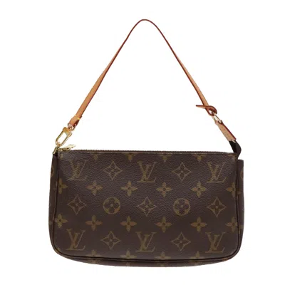 Pre-owned Louis Vuitton Pochette Accessoire Canvas Clutch Bag () In Brown