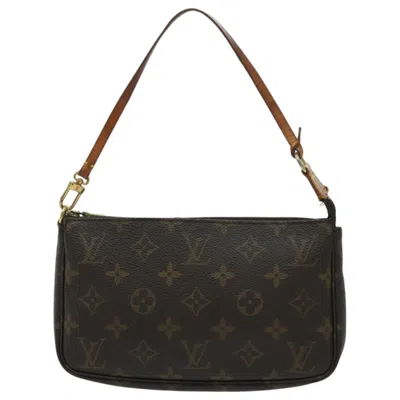 Pre-owned Louis Vuitton Pochette Accessoire Canvas Clutch Bag () In Brown