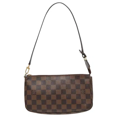 Pre-owned Louis Vuitton Pochette Accessoire Canvas Clutch Bag () In Brown