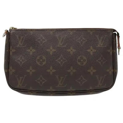 Pre-owned Louis Vuitton Pochette Accessoire Canvas Clutch Bag () In Brown