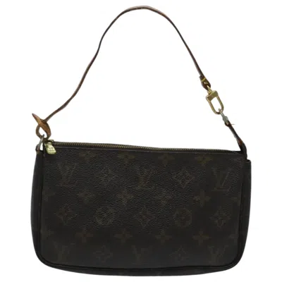 Pre-owned Louis Vuitton Pochette Accessoire Canvas Clutch Bag () In Brown