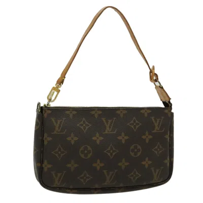 Pre-owned Louis Vuitton Pochette Accessoire Canvas Clutch Bag () In Brown
