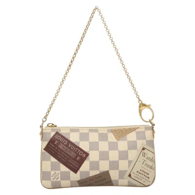 Pre-owned Louis Vuitton Pochette Accessoire Canvas Clutch Bag () In White