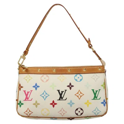 Pre-owned Louis Vuitton Pochette Accessoire Canvas Clutch Bag () In White