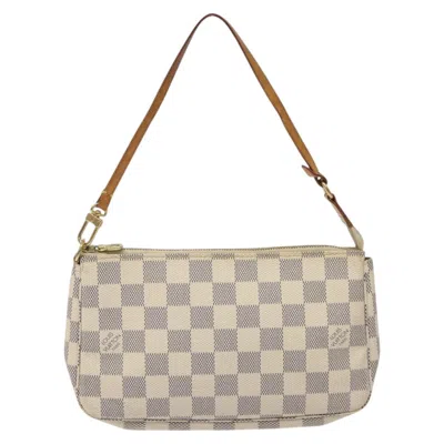 Pre-owned Louis Vuitton Pochette Accessoire Canvas Clutch Bag () In White