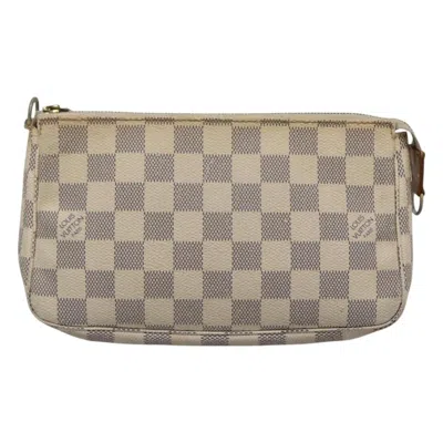 Pre-owned Louis Vuitton Pochette Accessoire Canvas Clutch Bag () In White