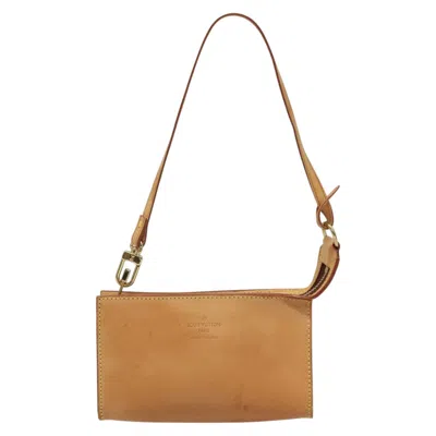 Pre-owned Louis Vuitton Pochette Accessoire Leather Clutch Bag () In Beige