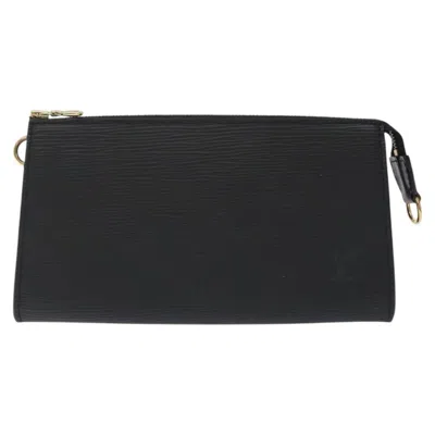 Pre-owned Louis Vuitton Pochette Accessoire Leather Clutch Bag () In Black