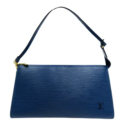 Pre-owned Louis Vuitton Pochette Accessoire Leather Clutch Bag () In Blue
