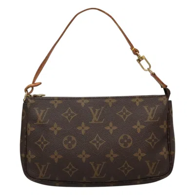 Pre-owned Louis Vuitton Pochette Accessoire Leather Clutch Bag () In Brown