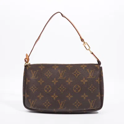 Pre-owned Louis Vuitton Pochette Accessoire / Monogram Coated Canvas Shoulder Bag In Brown