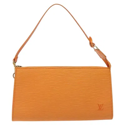 Pre-owned Louis Vuitton Pochette Accessoire Orange Leather Clutch Bag ()
