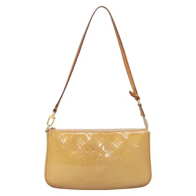 Pre-owned Louis Vuitton Pochette Accessoire Patent Leather Clutch Bag () In Yellow