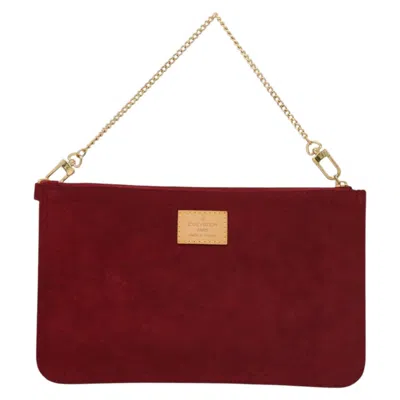 Pre-owned Louis Vuitton Pochette Accessoire Red Suede Clutch Bag ()