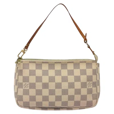 Pre-owned Louis Vuitton Pochette Accessoire White Canvas Clutch Bag ()