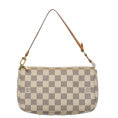 Pre-owned Louis Vuitton Pochette Accessoire White Canvas Clutch Bag ()