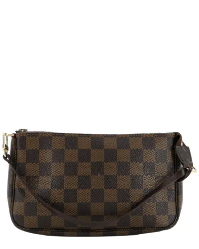 Pre-owned Louis Vuitton Pochette Accessoires Brown Damier Ebene (authentic Pre-loved)