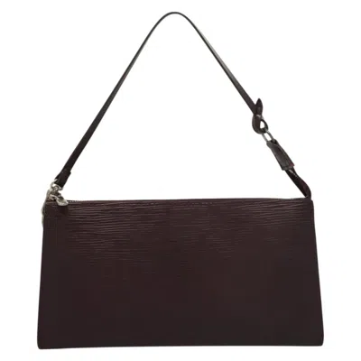 Pre-owned Louis Vuitton Pochette Accessoires Brown Leather Clutch Bag ()