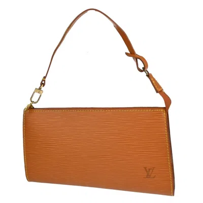 Pre-owned Louis Vuitton Pochette Accessoires Brown Leather Clutch Bag ()