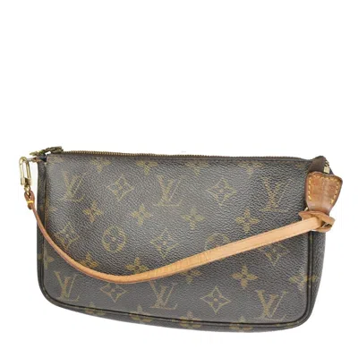 Pre-owned Louis Vuitton Pochette Accessoires Canvas Clutch Bag () In Brown