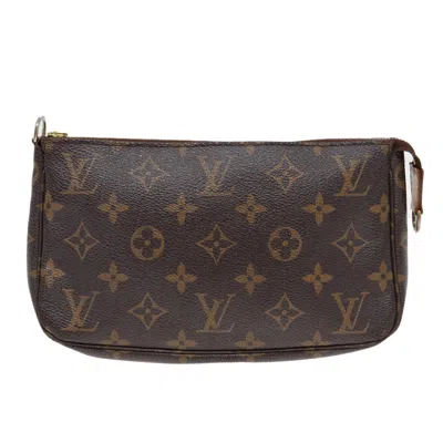 Pre-owned Louis Vuitton Pochette Accessoires Canvas Clutch Bag () In Brown