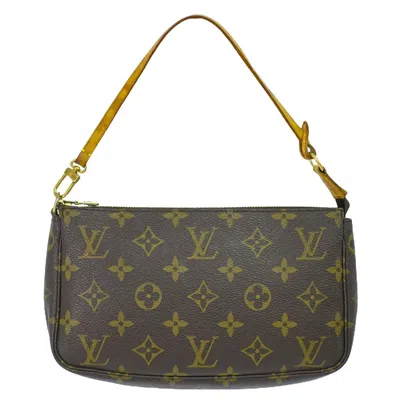 Pre-owned Louis Vuitton Pochette Accessoires Canvas Clutch Bag () In Brown