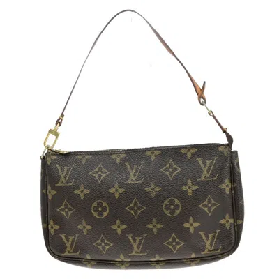 Pre-owned Louis Vuitton Pochette Accessoires Canvas Clutch Bag () In Brown