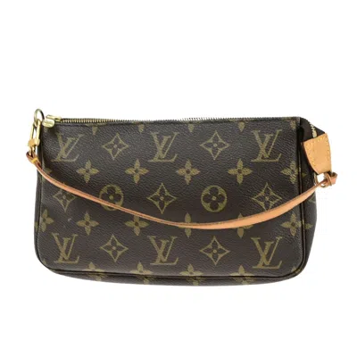 Pre-owned Louis Vuitton Pochette Accessoires Canvas Clutch Bag () In Brown