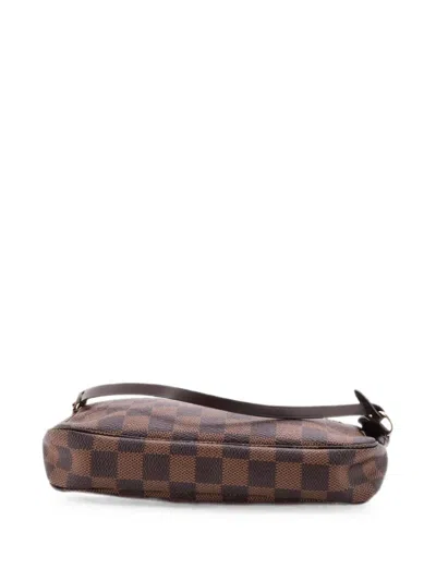 Pre-owned Louis Vuitton Pochette Accessoires Damier Clutch Bag In Brown