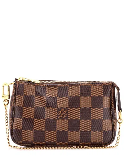 Pre-owned Louis Vuitton Pochette Accessoires Damier Ebene Mini (authentic Pre-loved)