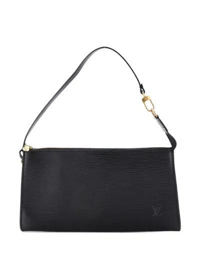 Pre-owned Louis Vuitton Pochette Accessoires Epi Leather Clutch Bag In Black