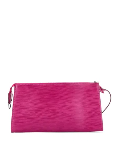 Pre-owned Louis Vuitton Pochette Accessoires Epi Leather Clutch Bag In Pink