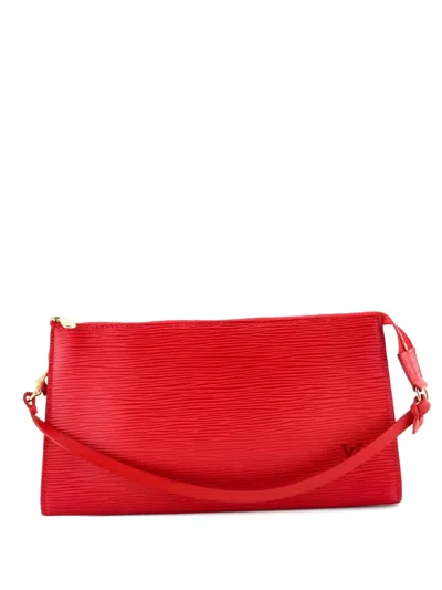 Pre-owned Louis Vuitton Pochette Accessoires Epi Leather Clutch Bag In Red